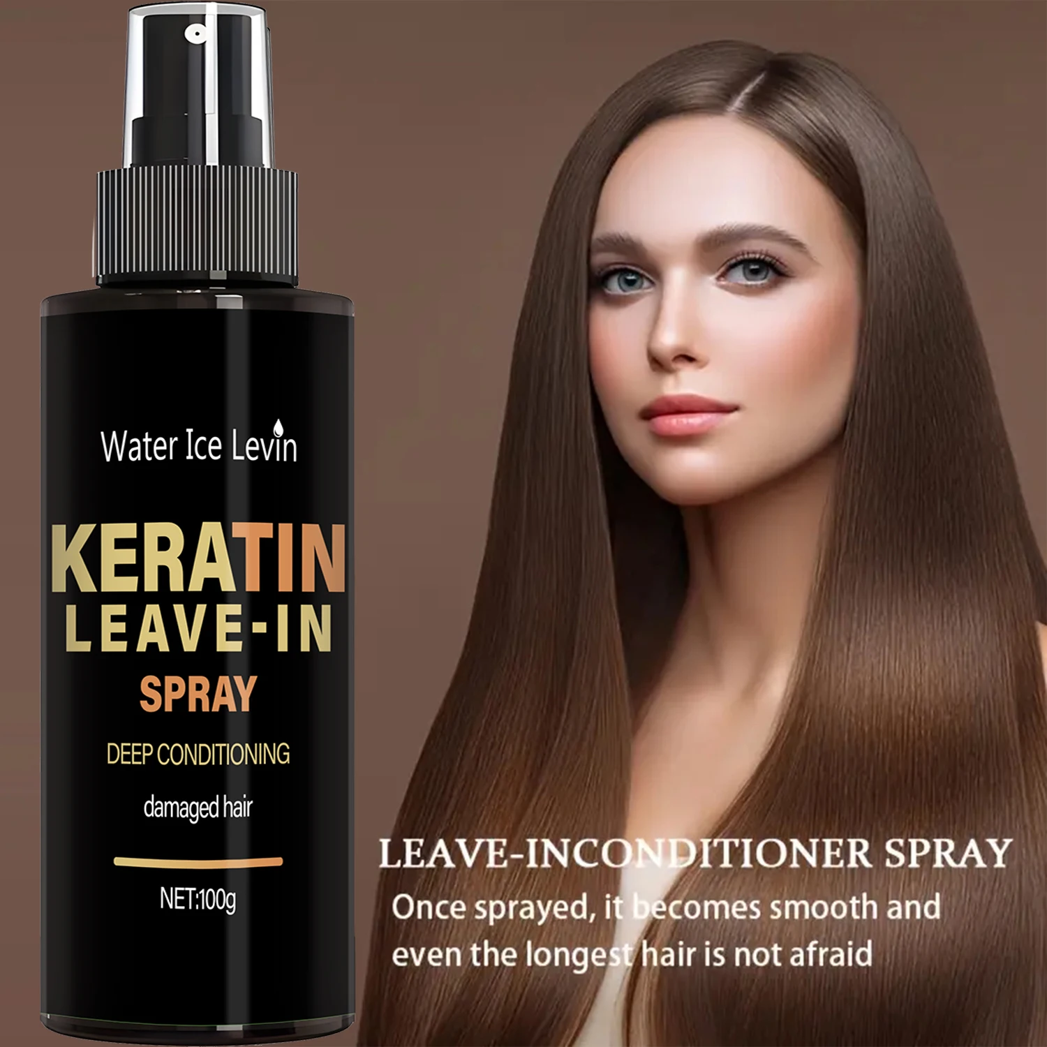 Spray Sin Aclarado con Queratina y Biotina 100g, Acondicionador Profundo para Cabello Dañado, con Aminoácidos de Arroz, Envío Rápido