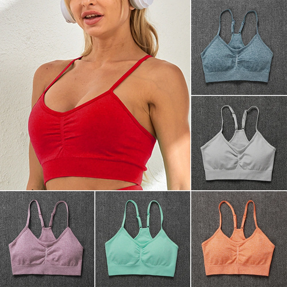 Women Bra Yoga Comfortable Sports Bra Underwear Bras Workout Padded Gym Crop Tops Yoga Fitness Running Ves Active wear Tank