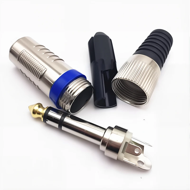 6.35 مللي متر موصل ستيريو 6.35 مللي متر ذكر أحادية التوصيل مضخم الصوت ميكروفون التوصيل لحام موصل ذاتي الصنع