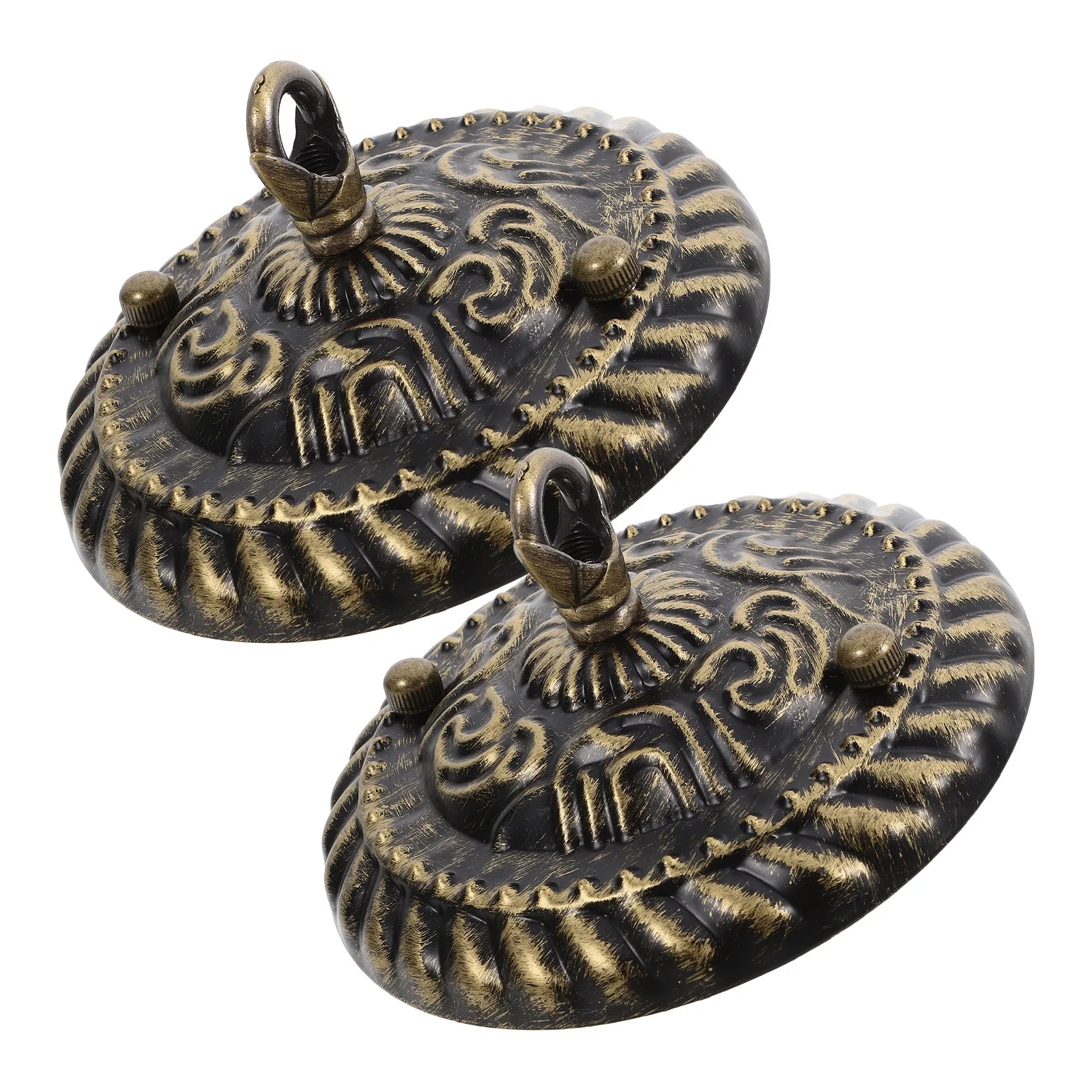 Ceiling Canopy Plate 2 Pack Vintage Round Metal Mounting Bracket Decorative Cover for Pendant Lights