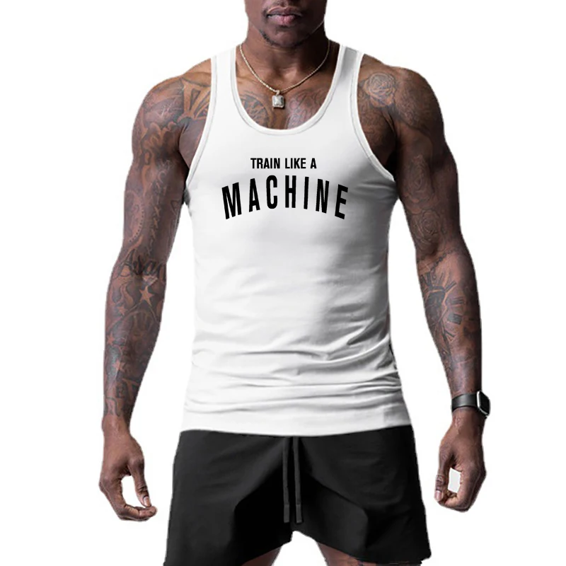 

Gym Clothing Bodybuilding Stringer Tank Tops Mens Fitness Muscle Sleeveless Shirt Running Vests Summer Mesh Quick Dry Sportswear
