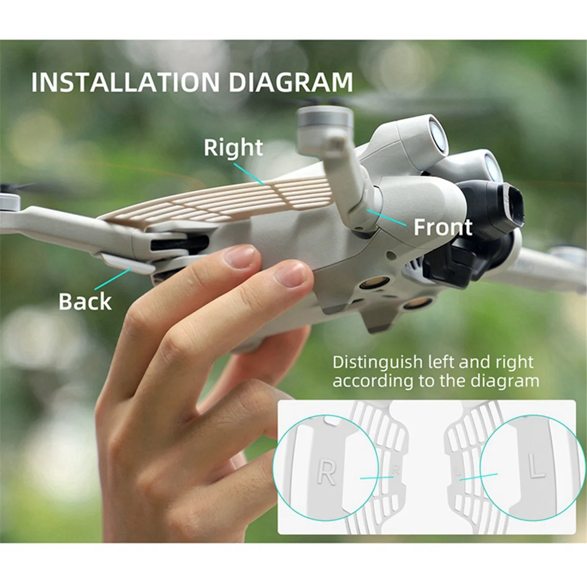 SUNNYLIFE for Mini 4/3 Pro Handguard Holding Catch Mini3 Takeoff Landing Multifunctional Safety Protection Stopper