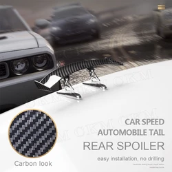 17CM Universal Mini Carbon Fiber Pattern Spoiler Car Rear Tail Wing Auto Exterior Decoration Accessories