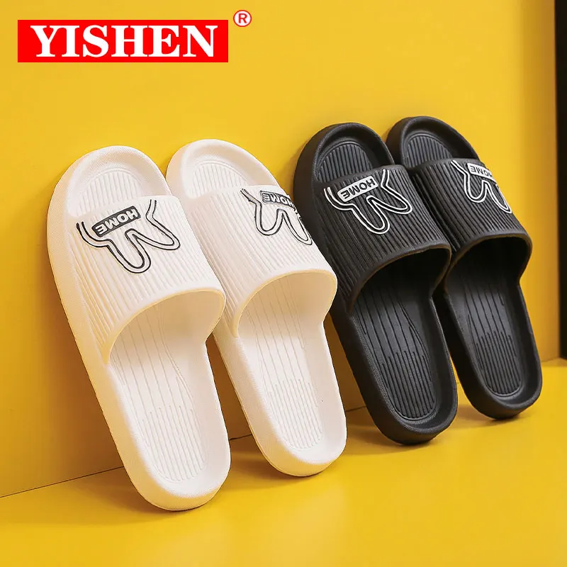

Женские летние шлепанцы YISHEN для ванной, нескользящая обувь, пляжные сланцы, сандалии для отдыха, унисекс, домашняя обувь на плоской подошве