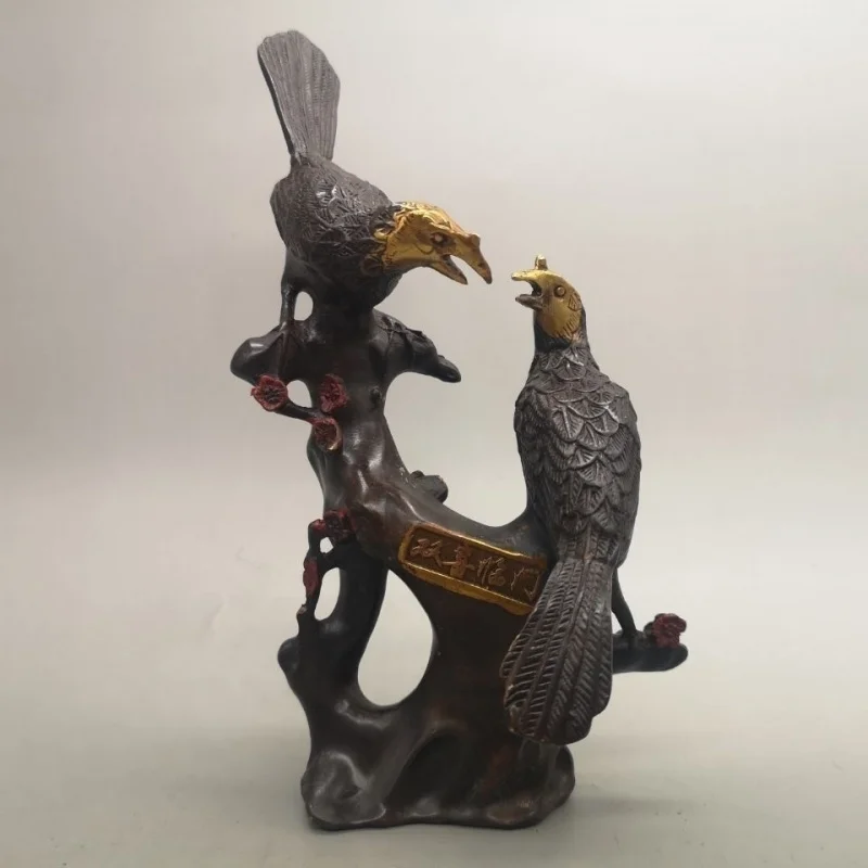 

Фиолетовый медный двойной орнамент сорока счастья, ремесло, домашний декор, украшение богатства и удачи