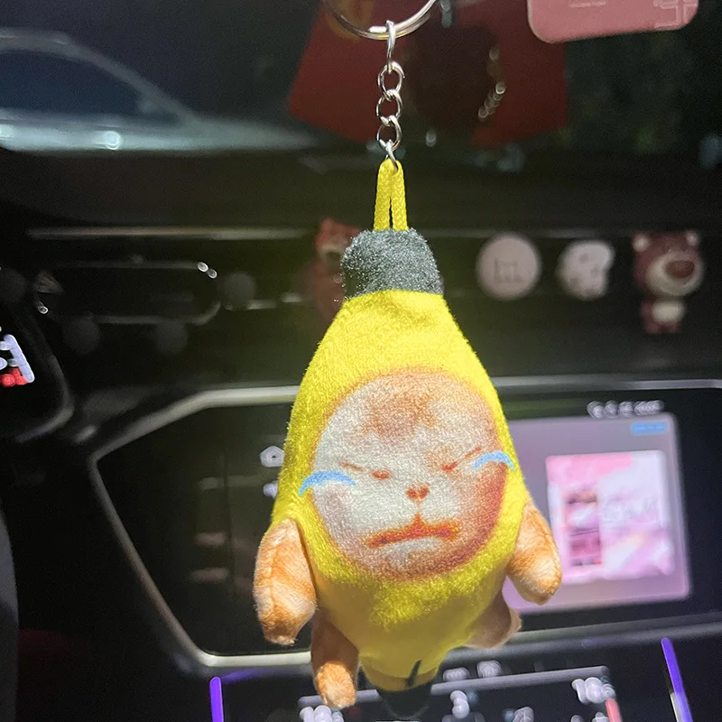 Banana Cat Happy Wow Cry Cat Cute Cartoon Funny Creative Doll Bag Pendant Gift Friend Keychain 2023