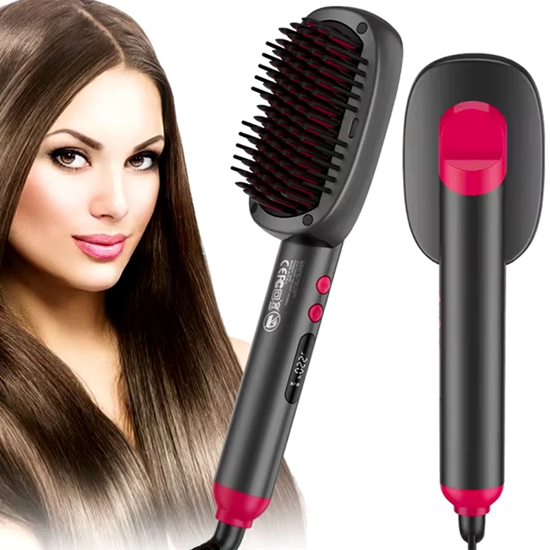 Electric Hot Comb Multifunctional Straight Hair Straightener Comb Negative Ion Anti-Scalding Styling Tool Straightening Brush