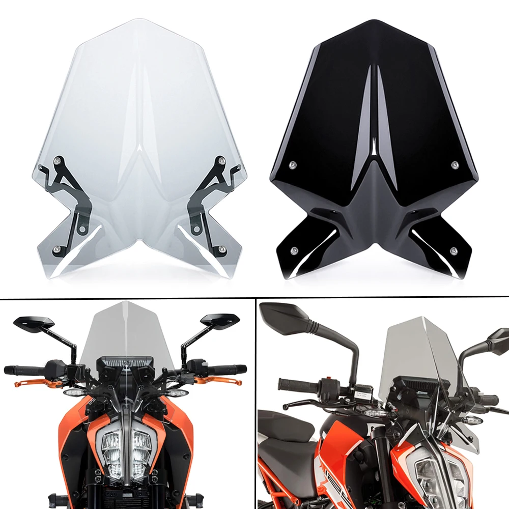 

For KTM Duke 390 250 125 Windscreen Windshield Motorcycle Wind Deflector For Duke390 Duke250 Duke125 2017-2023