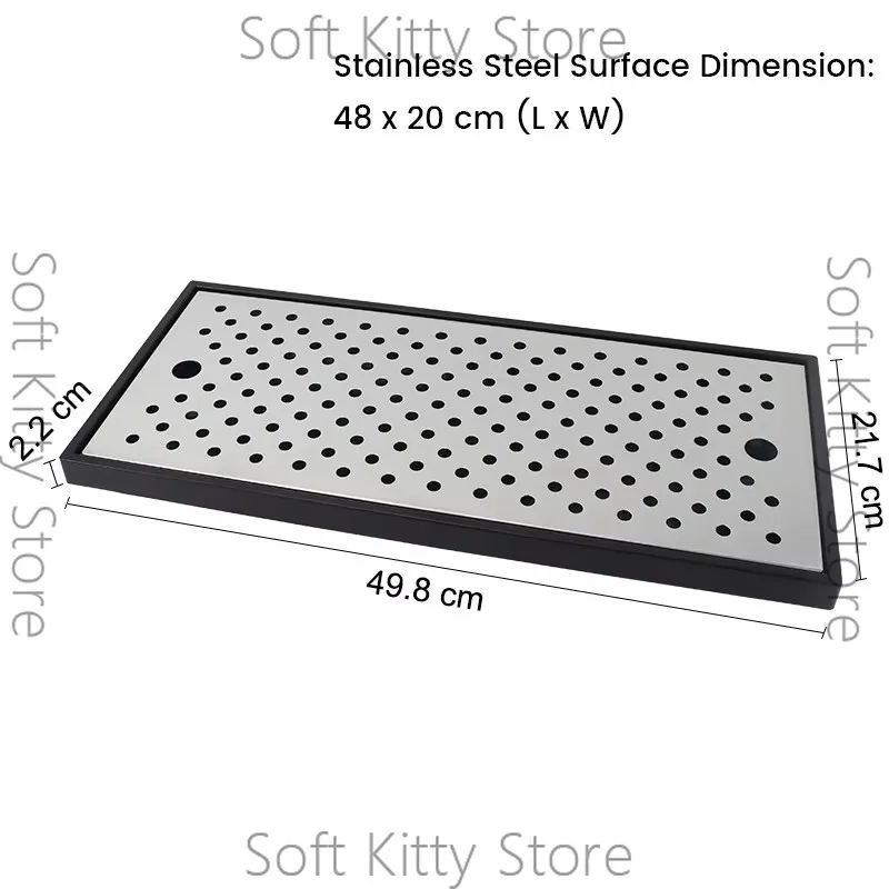 Homebrew Surface Mounted Beer Drip Tray,50cm Long Shape Kegerator Draft Tower Drip Tray for Beer Beverage No Drain Type Bar Tool