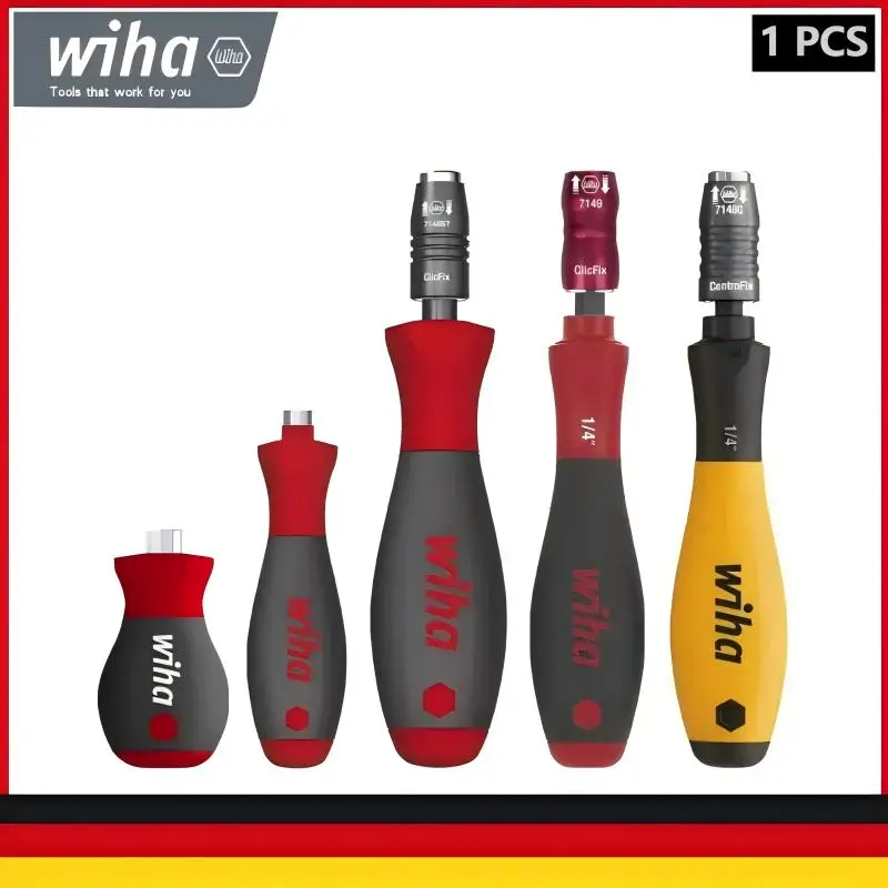 WIHA Hex Socket Bit Holder Handle (29463/32160/32161/40331/25874) - Strong Magnetic, 4-Bead Locking, Non-Slip