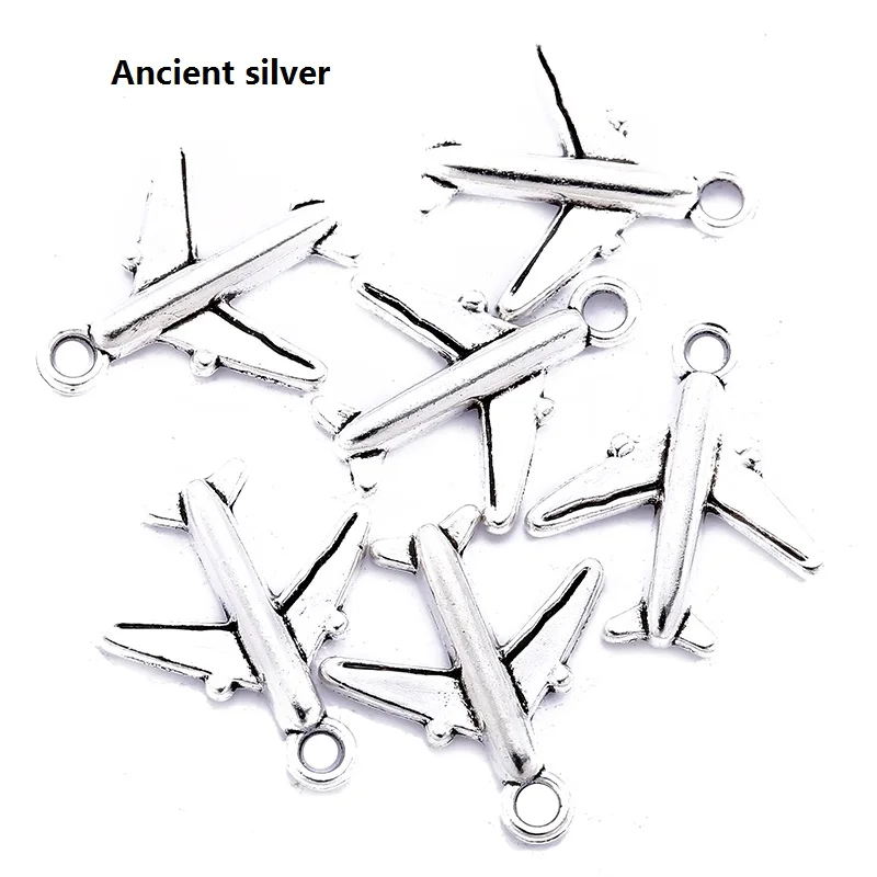 30pcs 17*15mm 5 Colors  Travel Aircraftplane Zinc alloy Charm Pendant DIY Bracelet necklace Jewelry Making