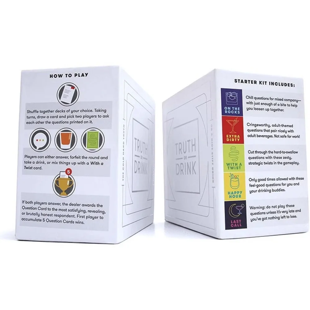 Truth or Drink Card Game Ages 21+ For 3-8 Players