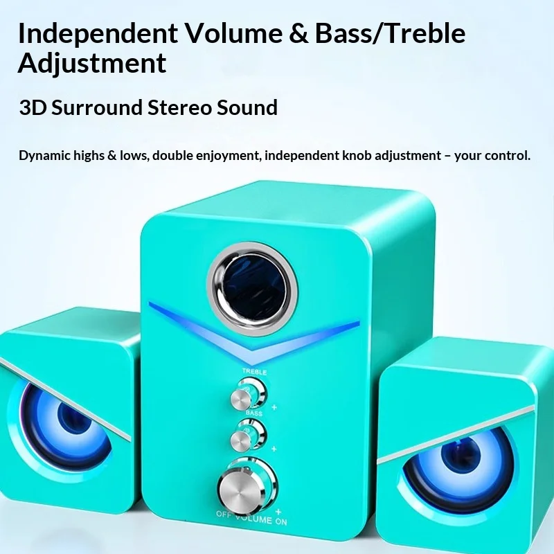 Computer wired speakers Desktop universal creative personalized USB small 2.1 channel subwoofer game speakers