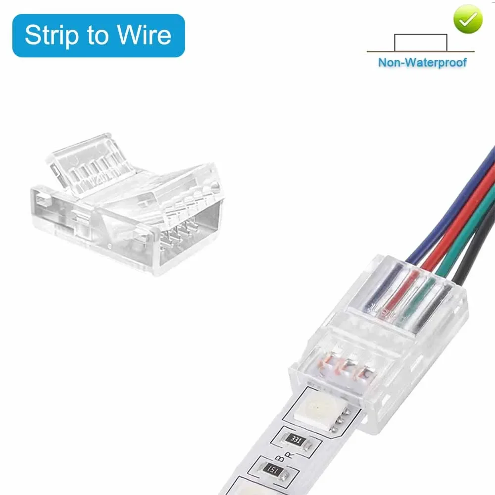 Solderless Connector for Single Color RGB, WS2812B,WS2811, Rgbcct, Rgbw, CCT LED Light Strip, Wire Quick Connectors 2/3/4/5/6Pin