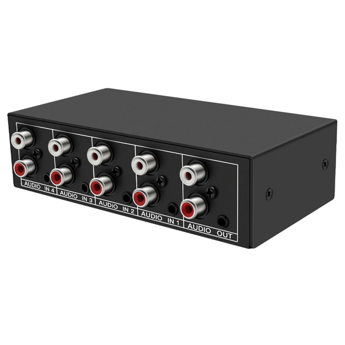 RCA AUX Audio Switcher 4 in 1 Out Stereo Audio Selector 4X1 3.5mm Aux L/R RCA Audio Switch Box Analog Audio Selector, B NND