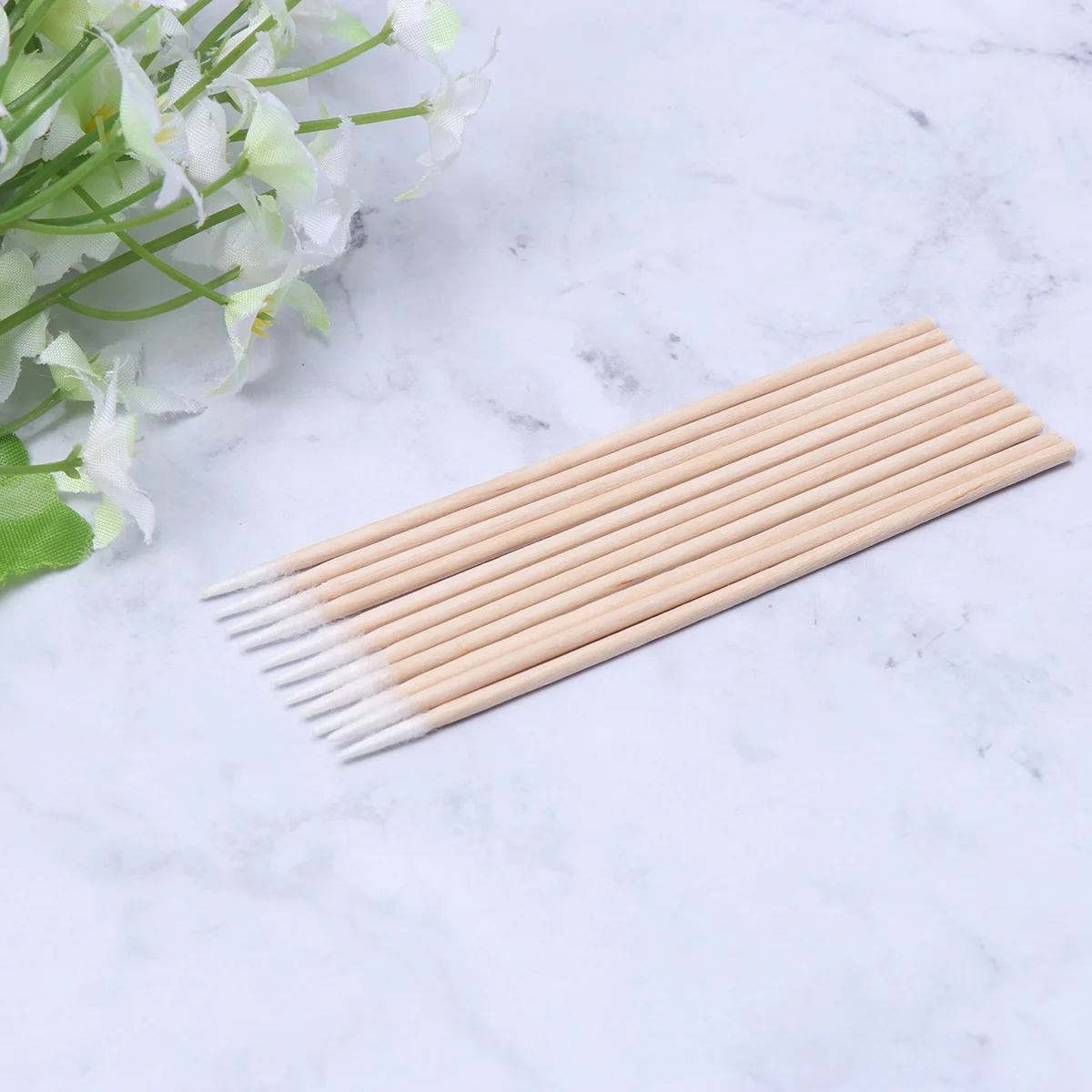 200 Uds delineador de ojos hisopos de algodón desechables palo de madera de una sola punta 7Cm 10Cm herramienta de maquillaje sin pelusa para uso en salón hogar Hospital