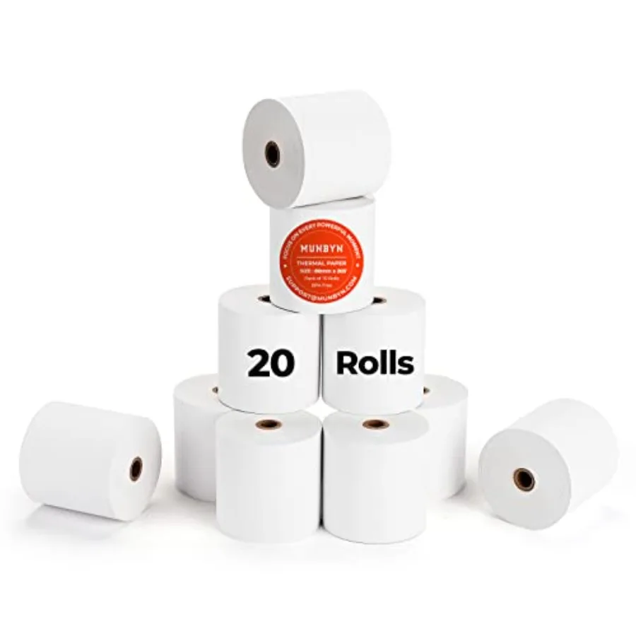 Papel térmico para recibos de 3 1/8 x 230 pies, compatible con impresoras de recibos Star Micronics TSP100 TSP143 Epson de 80 mm, para caja registradora POS cuadrada de 80 mm