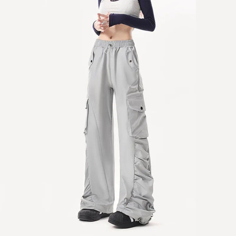 

Women's Clothing Trend,hip-hop Pleated Element Design,women's Pants,summer Loose,women's Multi Pocket Sports Pants,jogging Pants