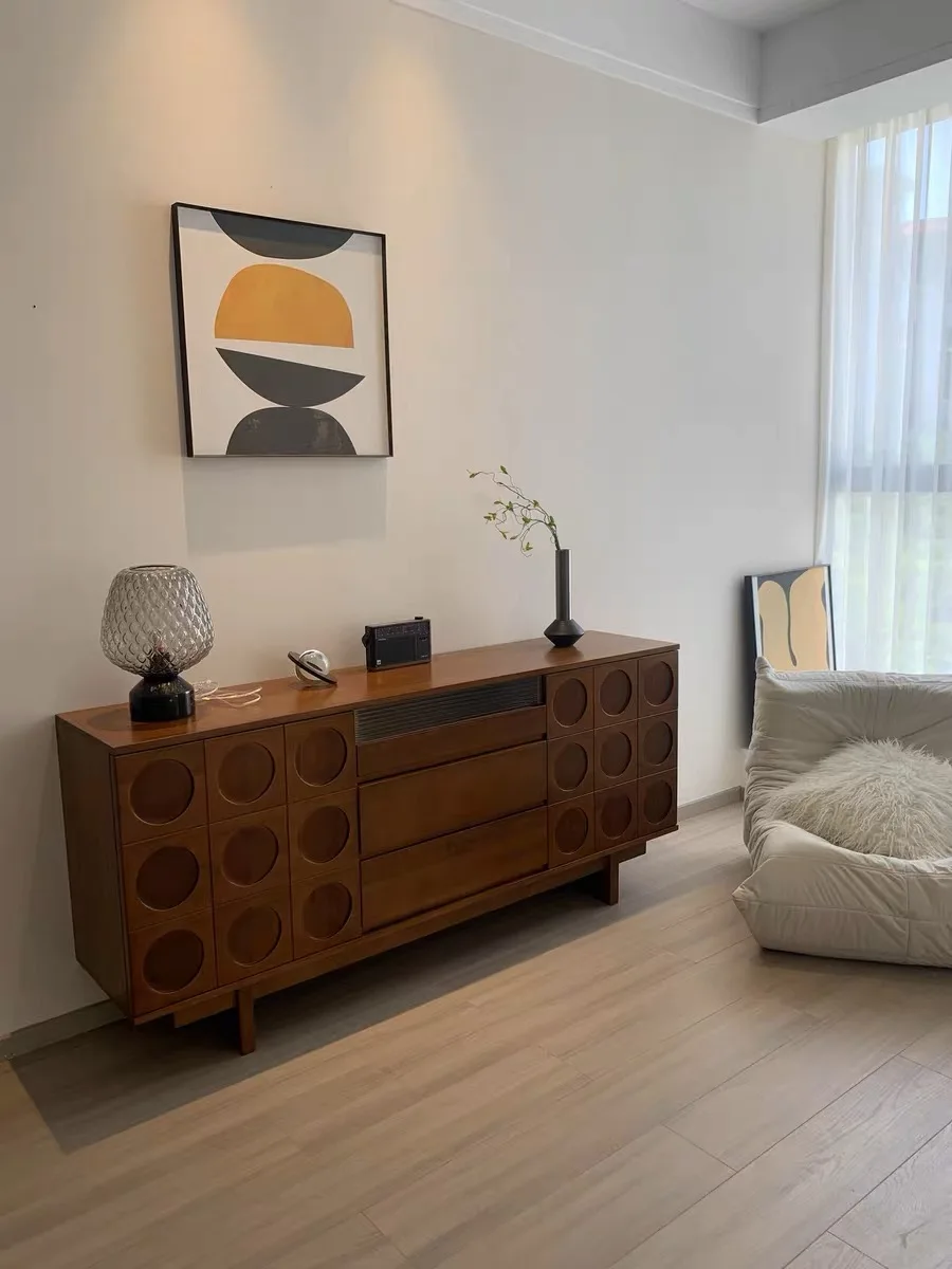 

TMJ solid wood dining and tea cabinet living room storage storage cabinet against the wall kitchen