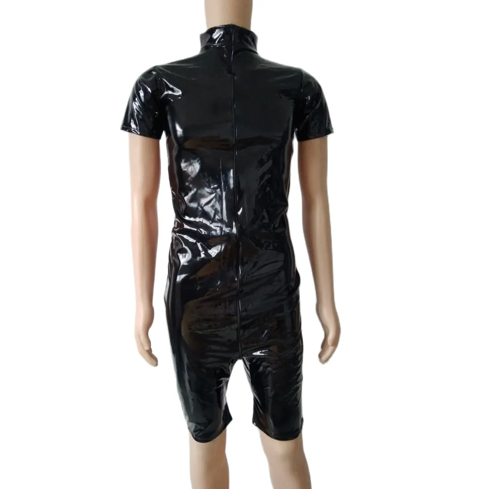 

Men's Jumpsuit Cosplay Halloween Costumes Shiny Mirror PVC Faux Leather Glossy Faux Leather Shorts Tights Game Funny Catsuit