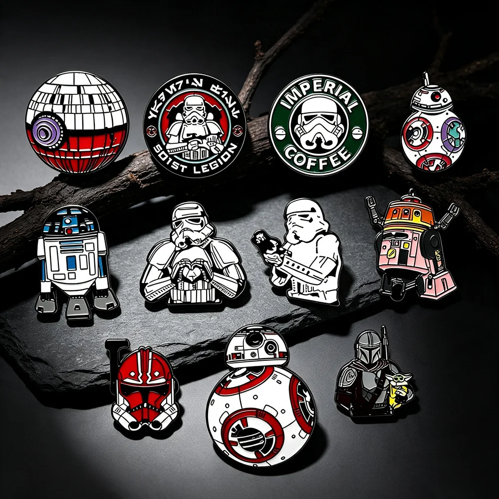 Sci-Fi Space Robot Warrior Ename Pins Set - 5/6/11pcs Lapel Brooches Badge for Backpack Decor Fan Collection Gift Wholesale