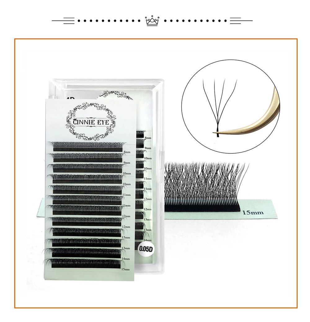 4D W Wimpernverlängerung 5D 3D Russland Volumen Wimpern Flauschige vorgefertigte Fächer Kleeblatt Nerz Faux Cil Lashes Dolly Hybrid Wimpern 3D Cilios – Detail 5