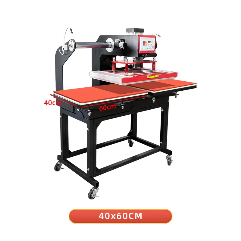 40x60cm Pneumatic Dual Station Heat Press Machine   New Condition Heat Transfer for T Shirt Cap Garment
