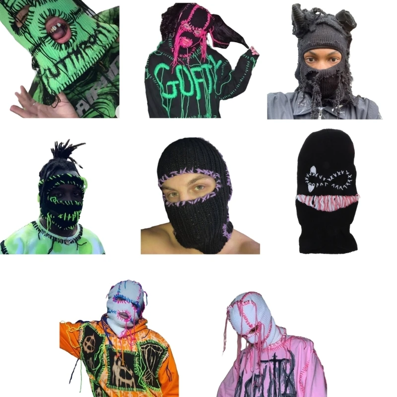 Scary Halloween Party Breathable Hooded Warm Balaclava Hat for Men Women