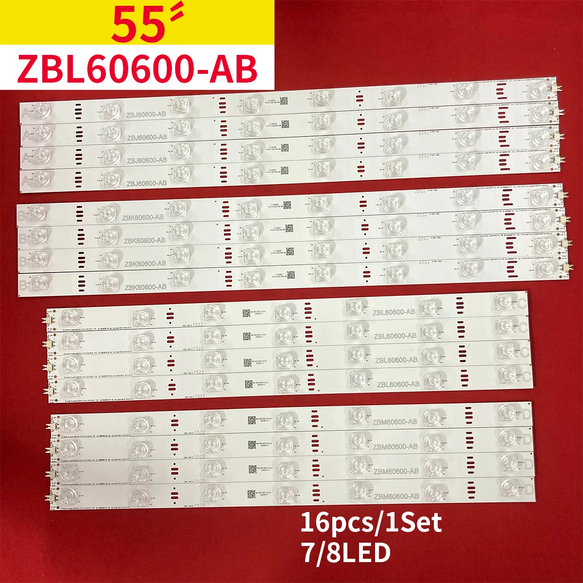 

Лента светодиодной подсветки для A55LB8477 A55LW8477 55VLE820BL 55VLE8471BL 55 VLE 8510SL ZBJ60600_AB ZBK60600 ZBL60600