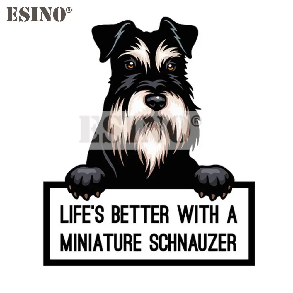 Car Styling Life's Better with a Miniature Schnauzer Pet Dog CarCreative PVC Waterproof Sticker Car Whole Body Vinyl Decal