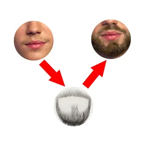 Menschliches Haar Bart Make -up gefälschter Bigoda im täglichen Leben Video Film Film Fernseher Produktion Mann Haar Perücke falschen Bart Bart 10 Hauptverkauf realistischer Bart - №4