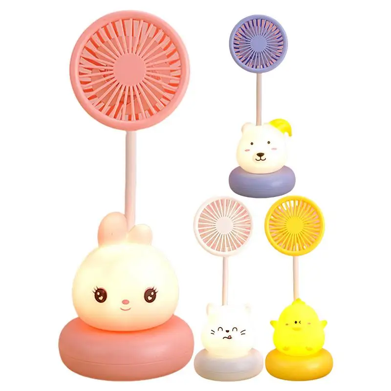 LED Fan For Desk Mini USB Rechargeable Cooler Fan In Cartoon Children Cooling Appliance For Dormitory Library Fast Cooling For