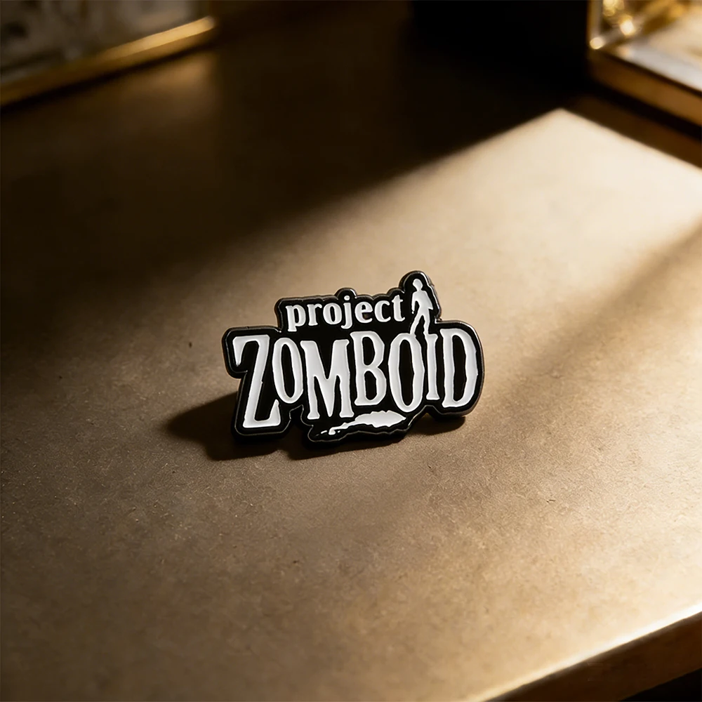 P-Project Zomboid Spiel-Logo-Brosche, Horror-Spiel-Anstecknadel für Gamer, Fans, Sammler, Zombie-Survival-Deko – Detail 5