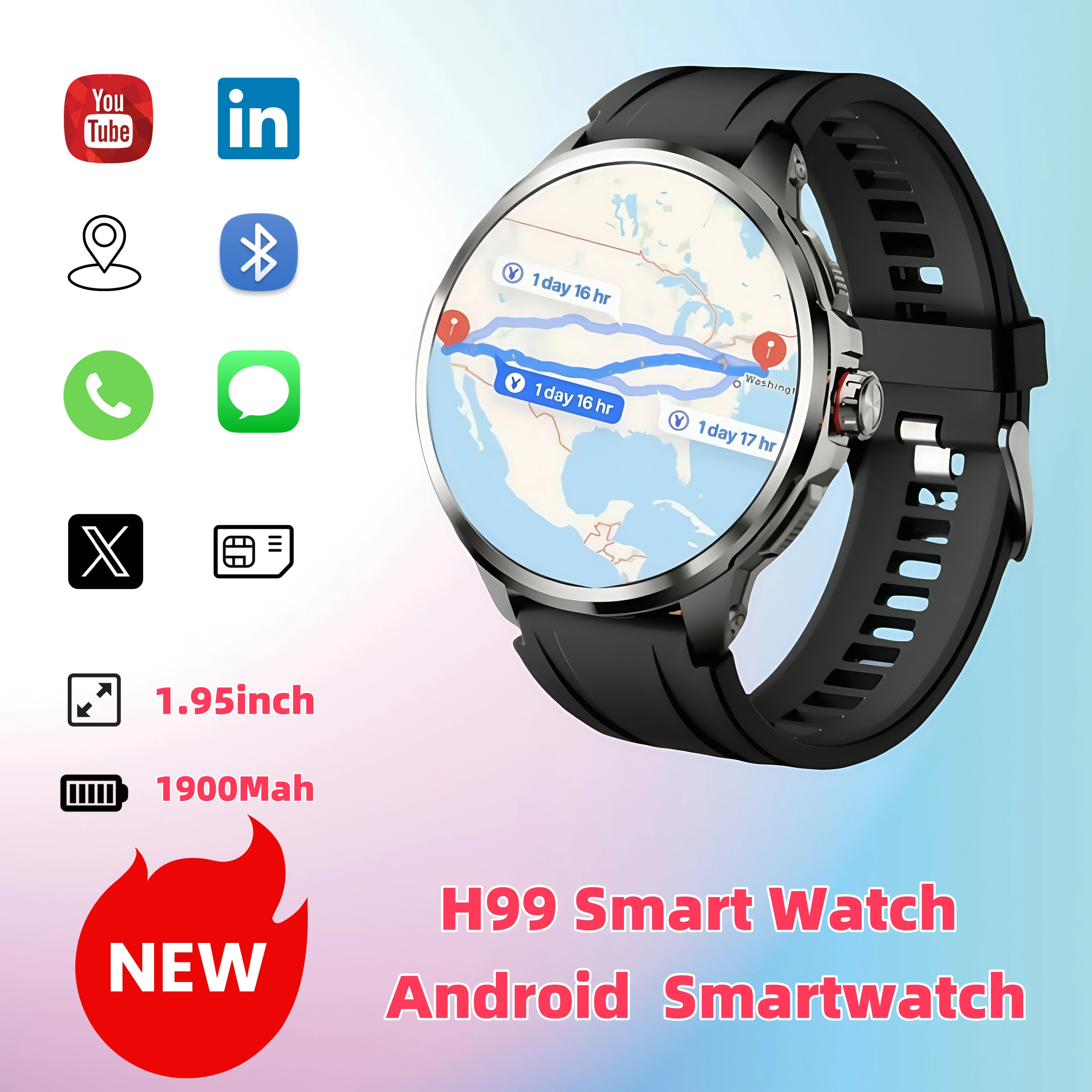 

H99 Smart Watch AI Assistant Amoled Smartwatch With 900W Rotating Sports Watches