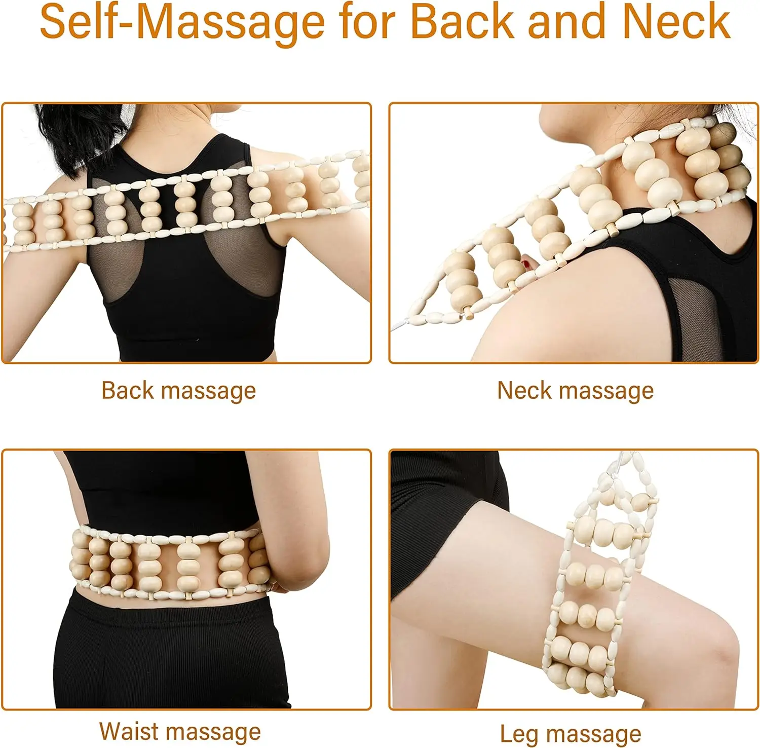 3 Pack Wooden Therapy Massage Tools Anti Cellulite Massager Muscle Pain Relief Wooden Kit for Body Shaping & Sculpting