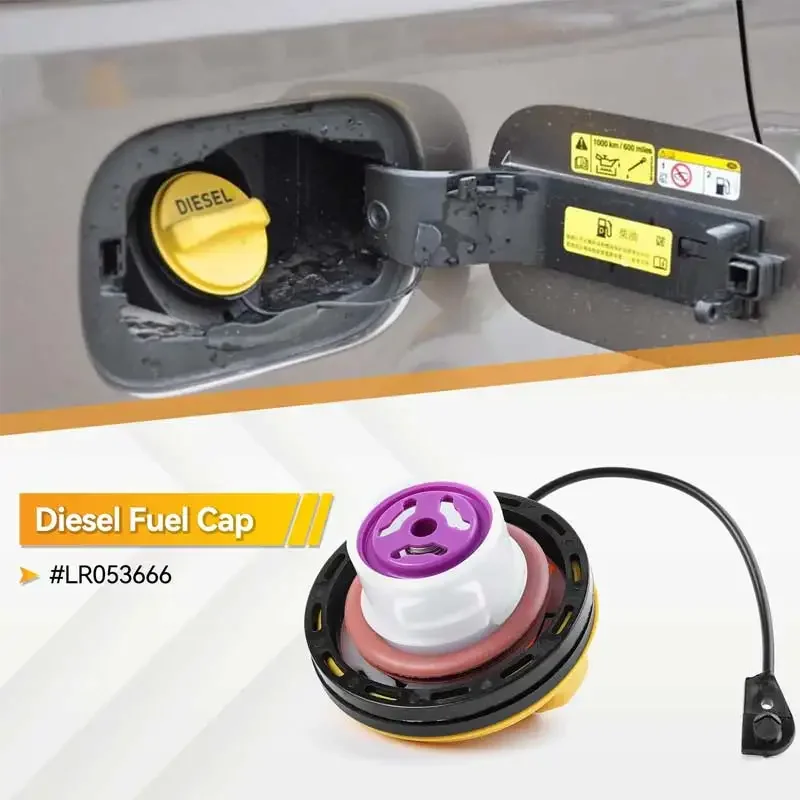 

Car Fuel Tank Cap Fuel Tank Inner Cap Diesel Fuel Filler Yellow Cover for Land Rover Range Rover Discovery Sport Jaguar XF