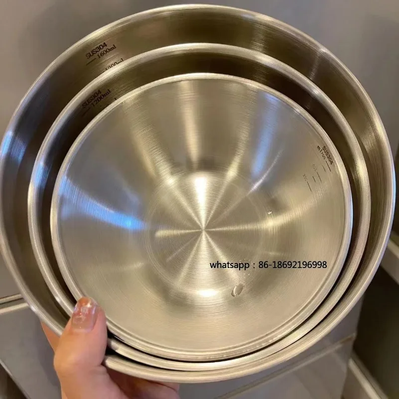 1-3 Stainless Steel Bowl Set with Scale for Cooking Baking Food Storage Large Capacity Mixing Bowls for Home Kitchen Essentials