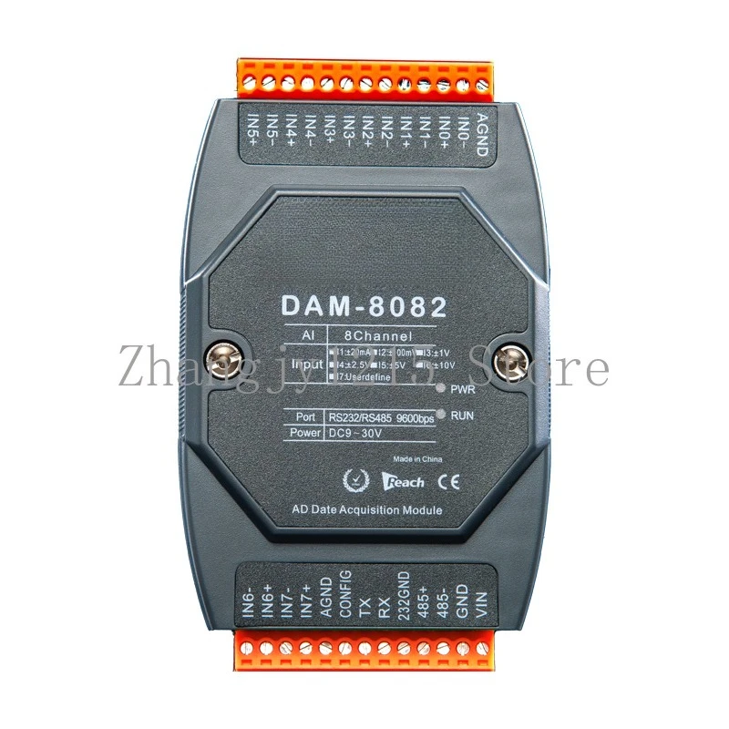 8-channel 0-10V to RS485 RS232 Industrial Grade 24-bit High-Precision Analog Acquisition Module MODBUS DAM8082
