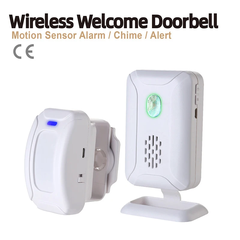 Wireless Alarm Doorbell Long Distance Infrared Induction Split Greeter Welcome to the Door Bell in the Factory Home Supermarket