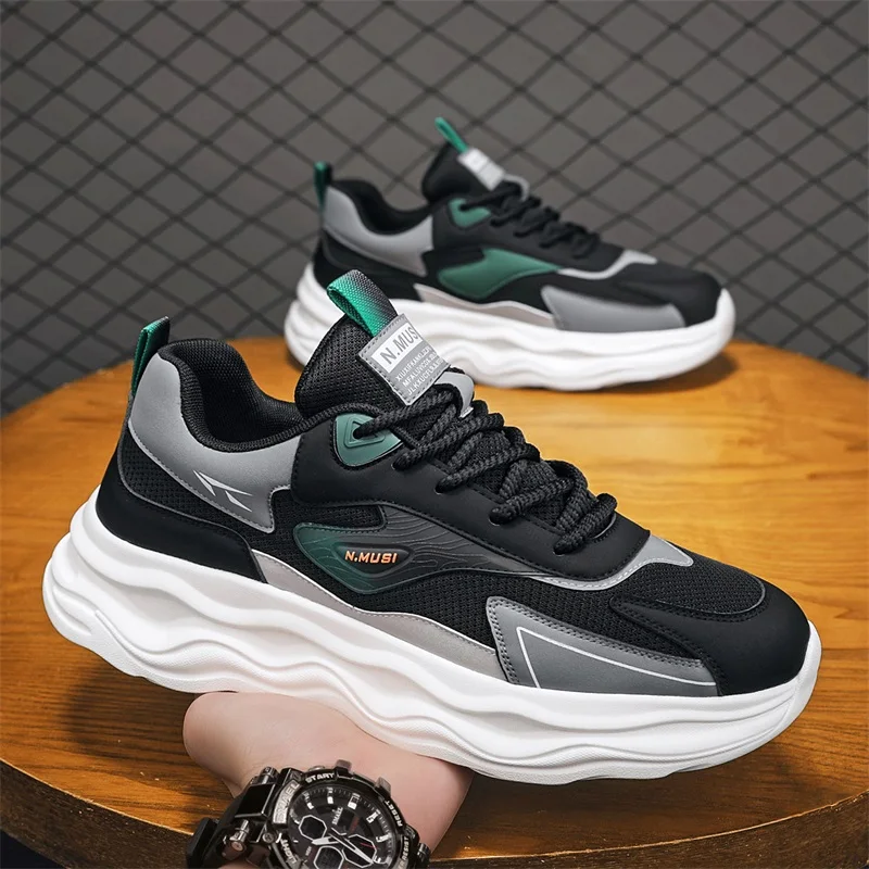 2026 Fall Outdoor Running Shoes New Thick Soled Breathable Fast Running Student Sneakers Men's Lightweight Casual Sports Shoes