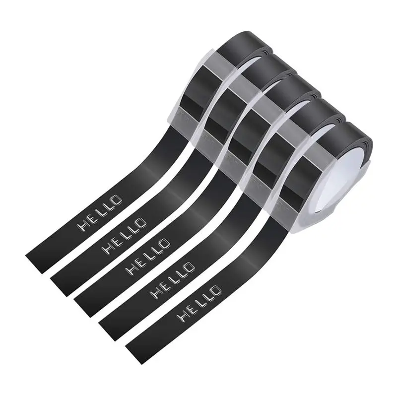 ABRI-10 Pack Label Tape For Dymo Embossing Tape 12Mm 3D Emboss Labels, White On Black For DM1595 Organizer Xpress Pro