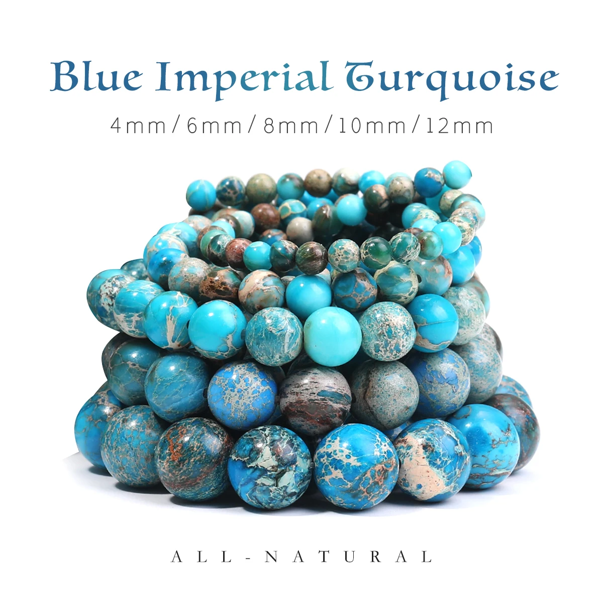 

Wholesale Natural Stone Blue Imperial Turquoise Beads 4/6/8/10/12MM Fit Diy Beads For Jewelry Making Turquesa Imperial Azul