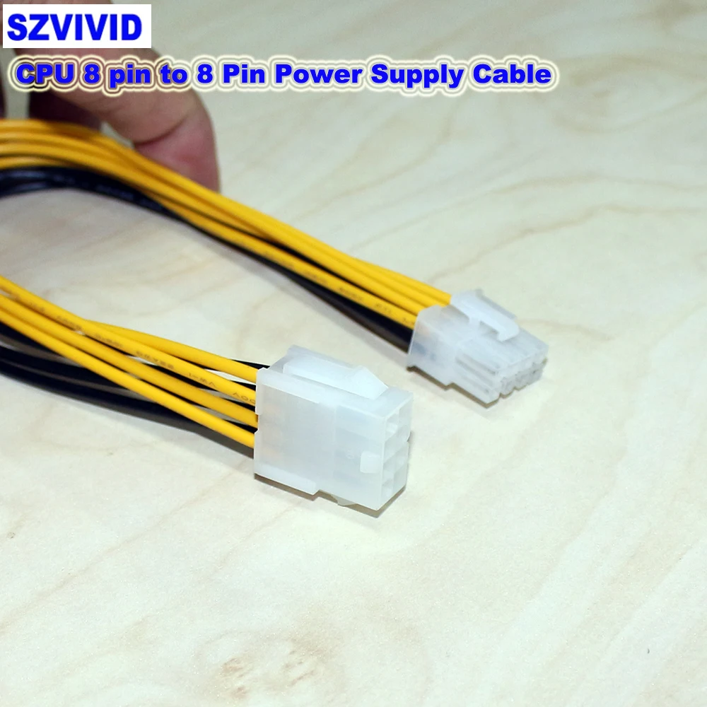 

30CM 18AWG CPU 8Pin To 8Pin Power Supply Cable extension cord Adapter PC Motherboard CPU 8 pin Female to 8 Pin Male