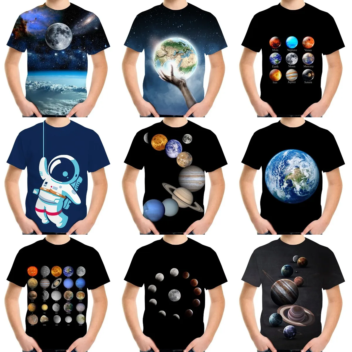 

Summer 4-20Y Teen Children 3D T-Shirt Planet Earth Moon Galaxy Print Kids Baby Fashion T Shirt Boy Girl Birthday Tshirt Tee Tops