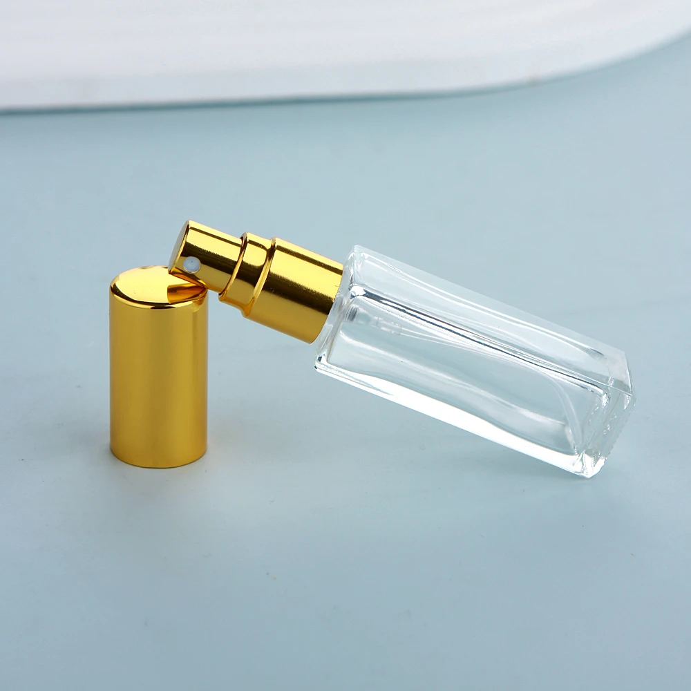 50 Stück/Lot 10ml Dickglas-Parfüm-Sprühflasche Hochwertige Nachfüllbare Quadratische Zerstäuber-Parfümflaschen – Detail 3