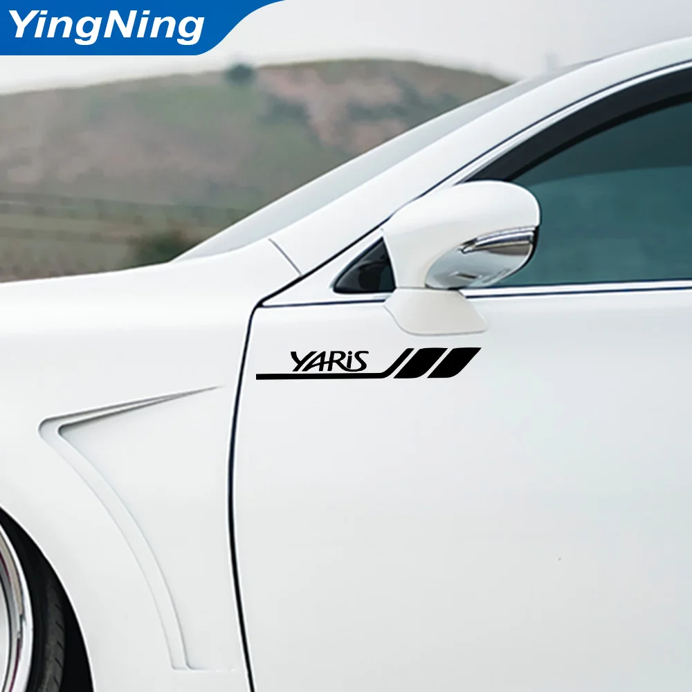 2pcs Car Side Stickers For Toyota YARIS Car Body Creative Car Fender Reflective Leaf Door Decal Vinyl Sticker Auto Accessories