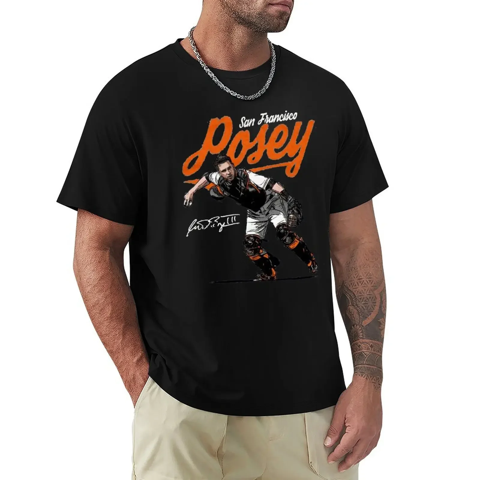 Buster Posey T-Shirt baggy shirts vintage graphic tee tshirts for men