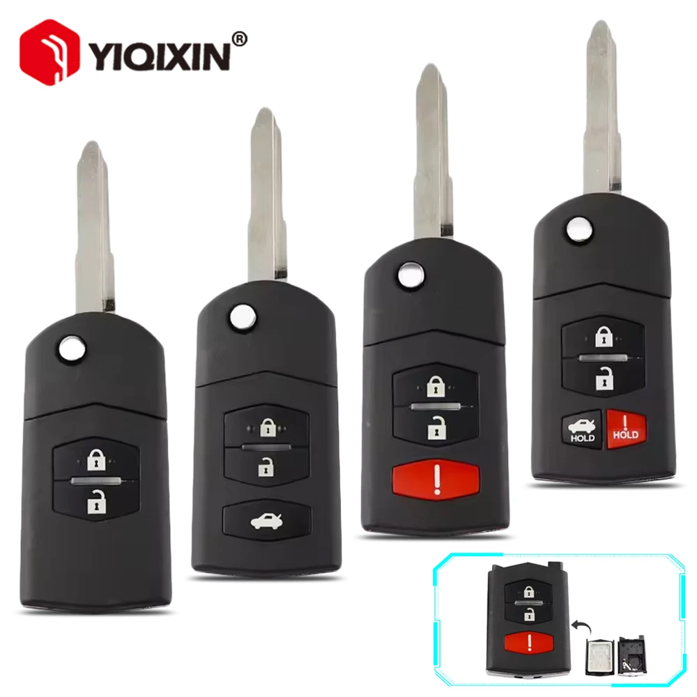 

For Mazda 2 3 5 6 8 M6 RX 8 CX 7 CX 9 MX 5 CX 5 MPV Demio Premacy For Mitsubishi System 2005-2011 Remote Car Key Shell No Logo