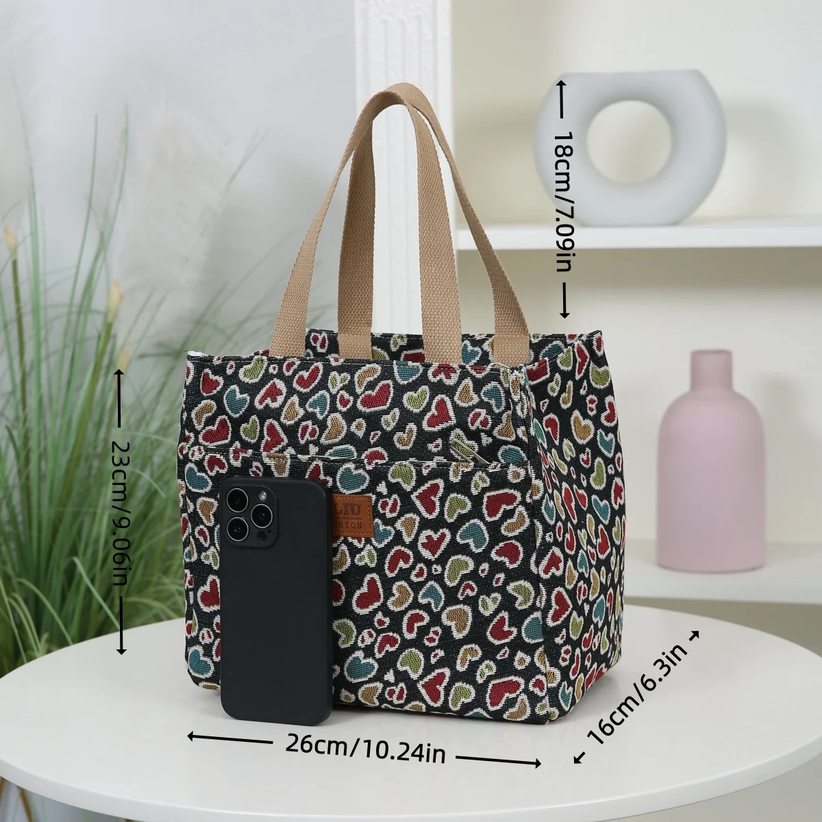 Large Capacity, Aluminum Foil Lining, Front Zipper Pocket, Handbag, Lunch Bag, Storage Bag for Lunch Box, Portable Miscellaneous