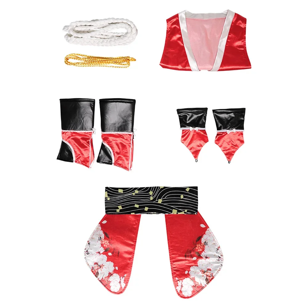 Nitara Mai Shiranui Cosplay Nette Outfit, Jeu Mortal Kombat Déguisement, Costume d'Halloween pour Femme Adulte, Roleplay, Fantrenforimbibé